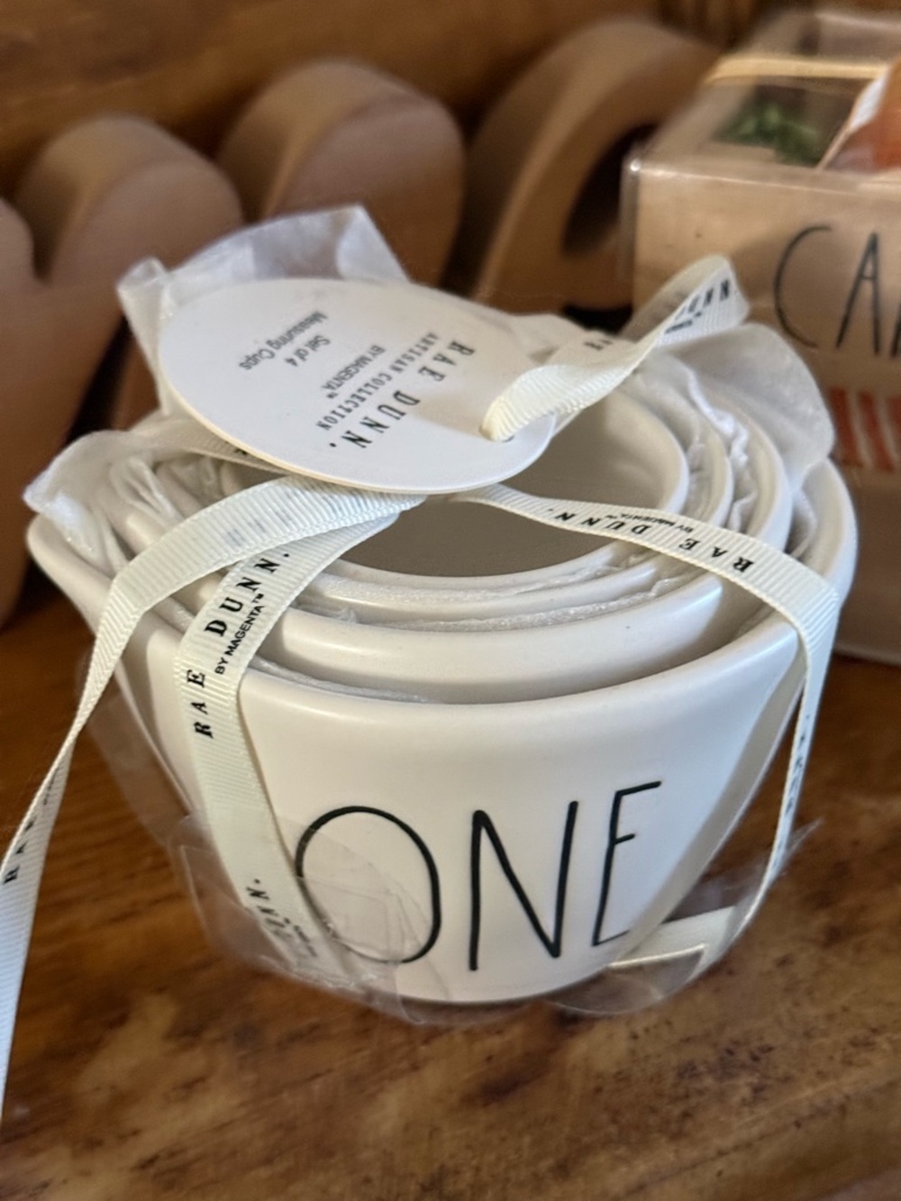 Rae Dunn 'One' Ceramic Measuring Cup Set - NWT